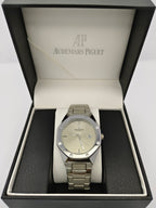 Audemars Piguet (AP) Silver Watch with Silver Dial & Date Adjust
