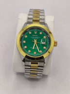Rolex Golden Silver With Green Dial SEMI AUTO