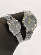 Rolex Oyster Perpetual Datejust Black Dial Couple Watch Set