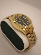 Rolex Gold with Black Dail SEMI AUTO WATCH