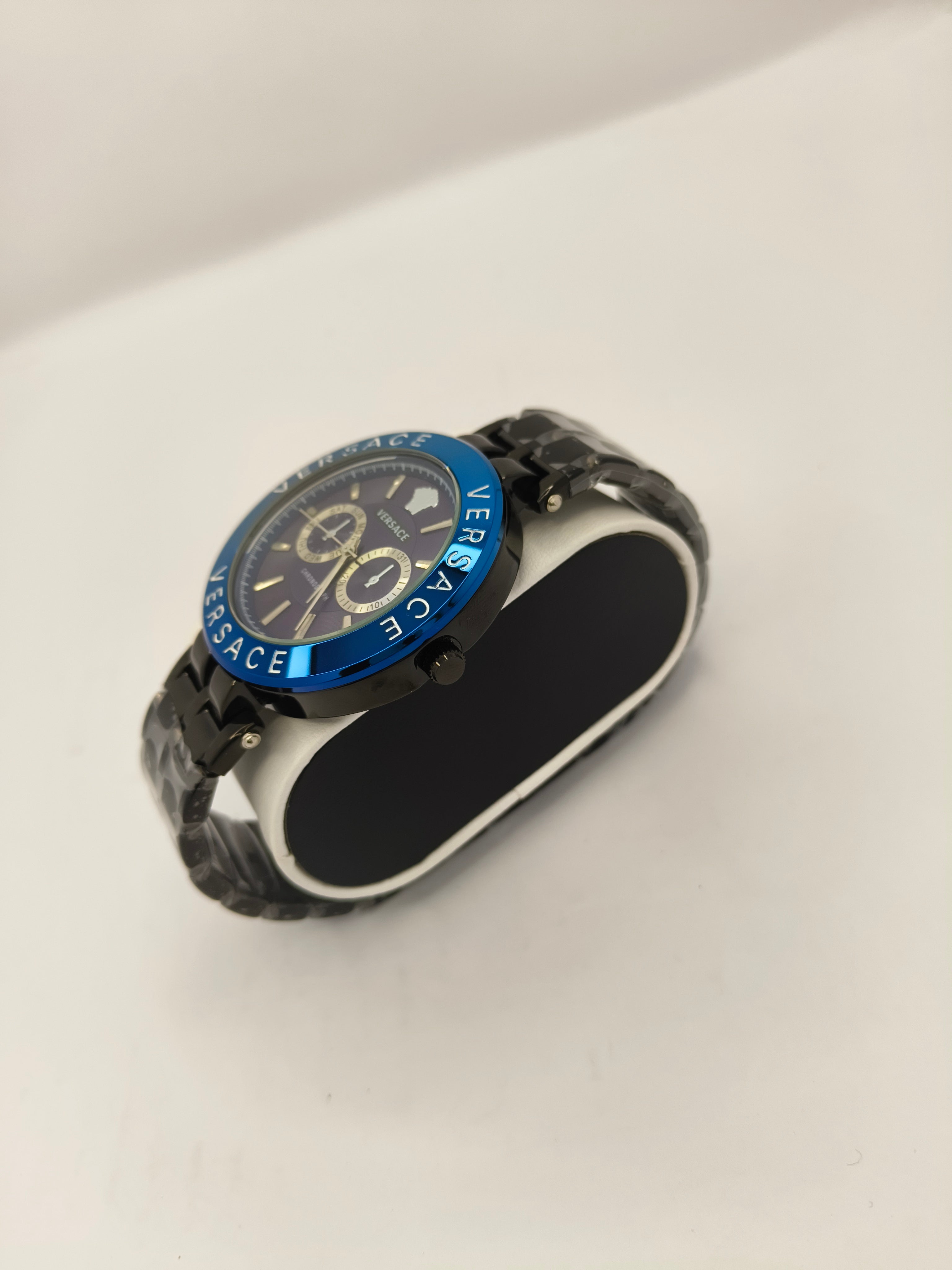 Versace Chronograph Blue Bezel Men’s Watch
