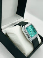 Timas Classic Square Dial Watch – Elegant Turquoise Edition