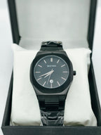 BESTWIN Black Steel Date Adjust Watch