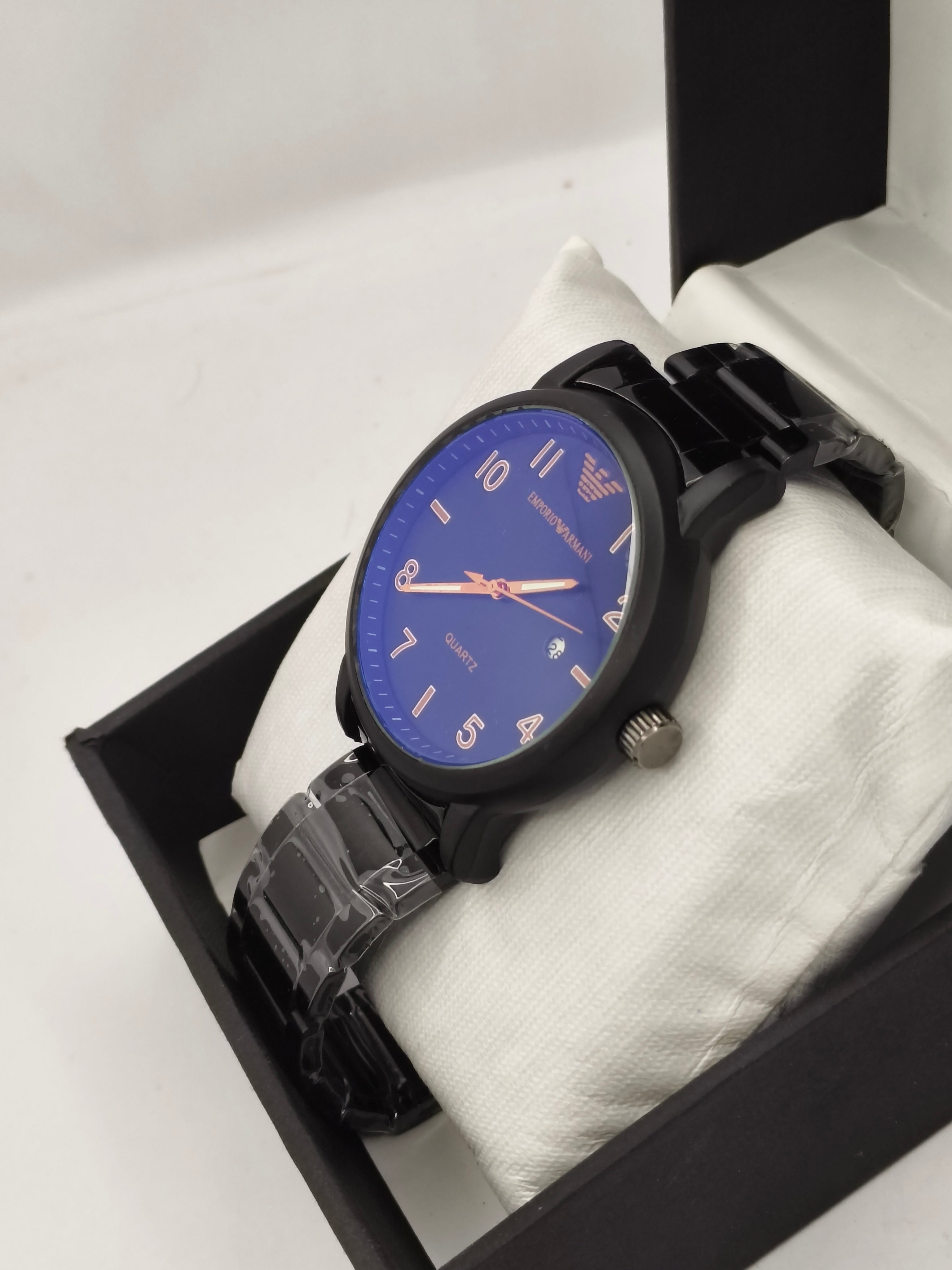 Emporio Armani Quartz Men’s Watch – Black Dial