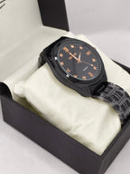 FITROSS Quartz Watch – Black Dial with Rose Gold Accents