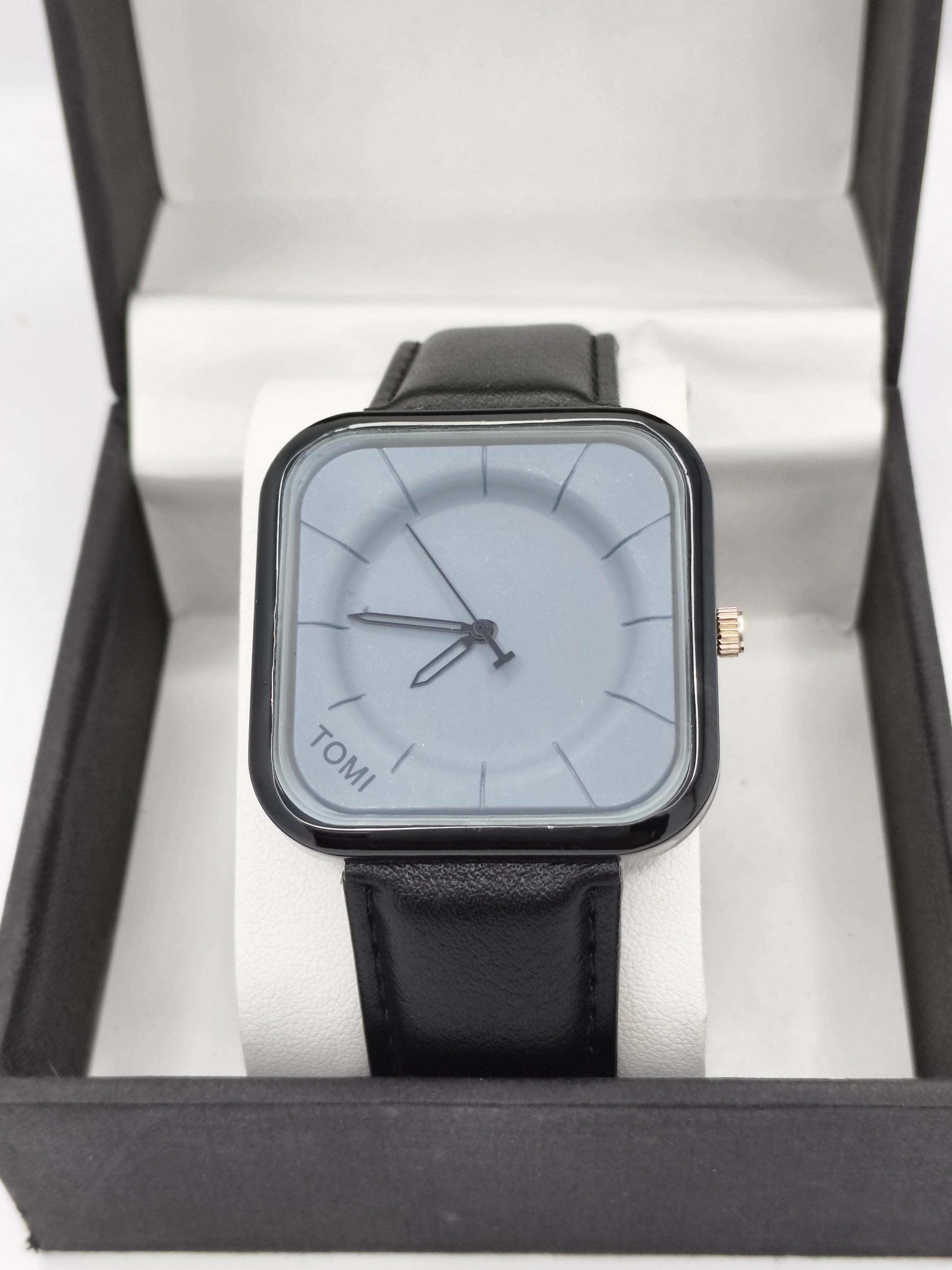 Tomi Face Gear Blue Dial Quartz Watch