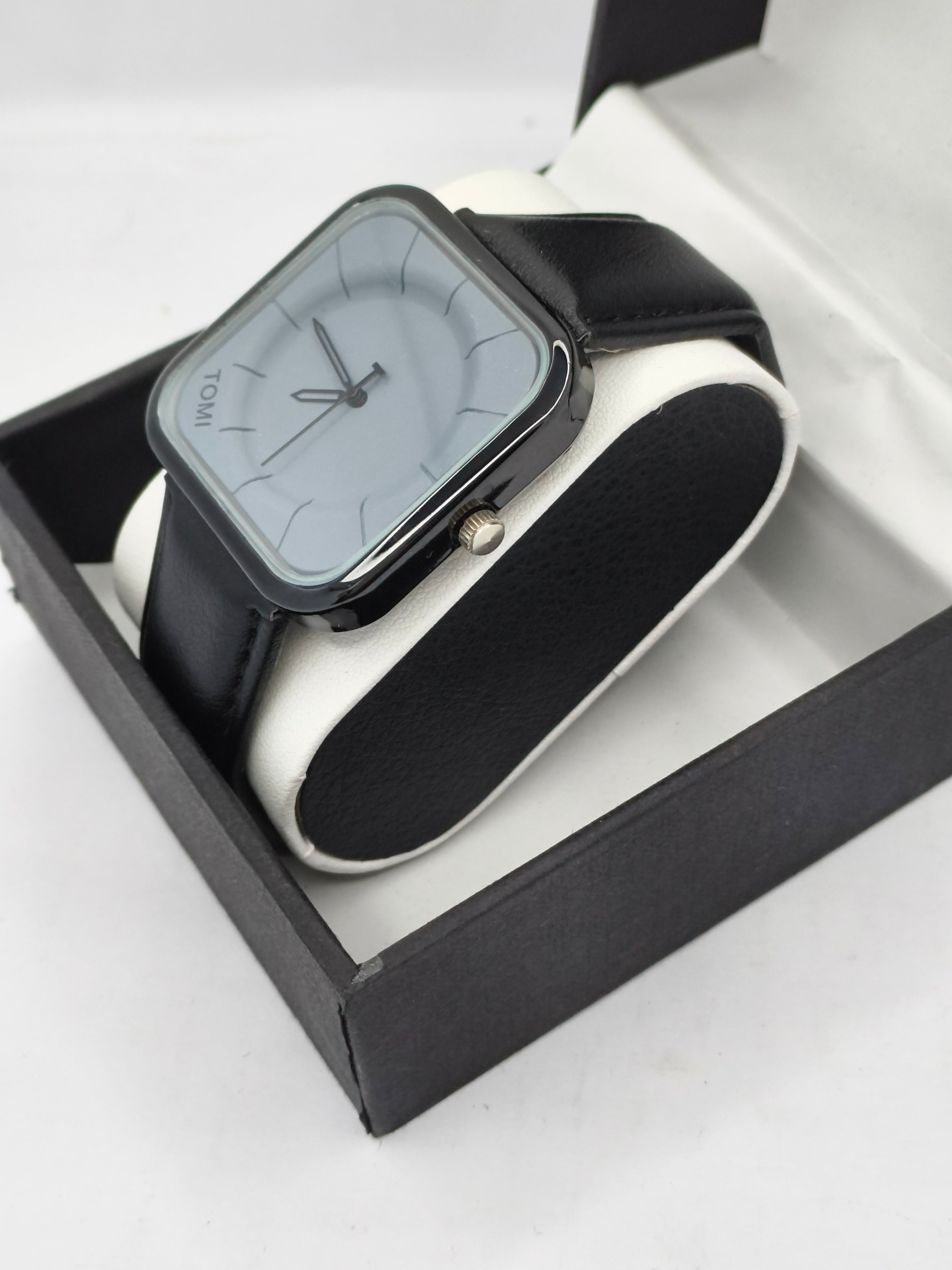 Tomi Face Gear Blue Dial Quartz Watch