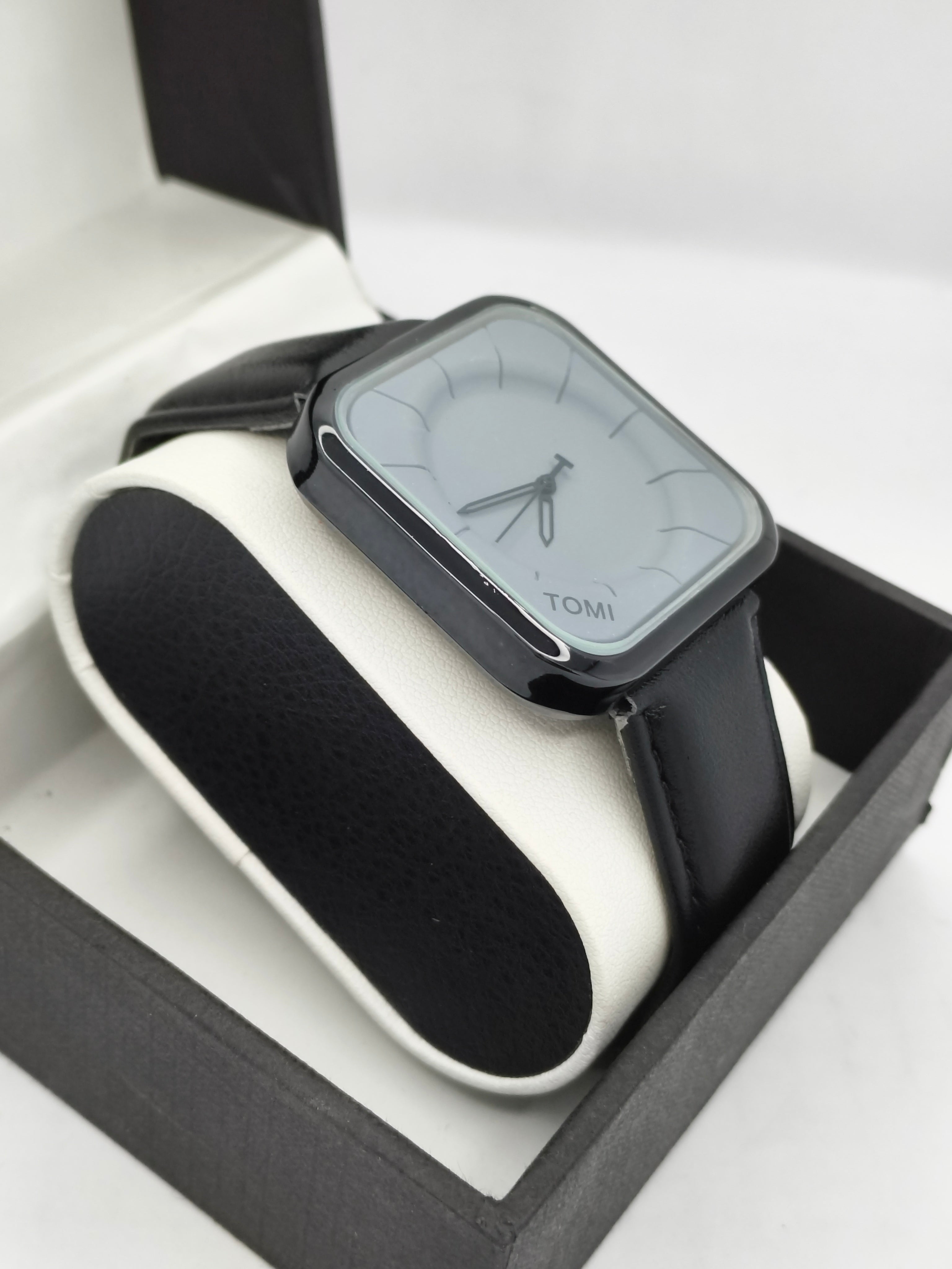 Tomi Face Gear Blue Dial Quartz Watch