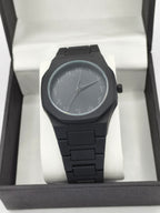 Black Aura Black Fiber Strap Men’s Analog Watch with Arabic Numerals