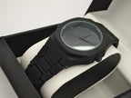 Black Aura Black Fiber Strap Men’s Analog Watch with Arabic Numerals